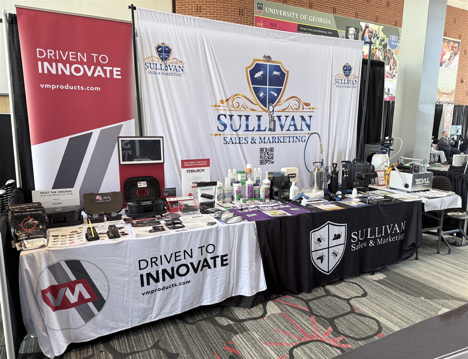Pest-management products displayed at a Sullivan Sales and Marketing event booth